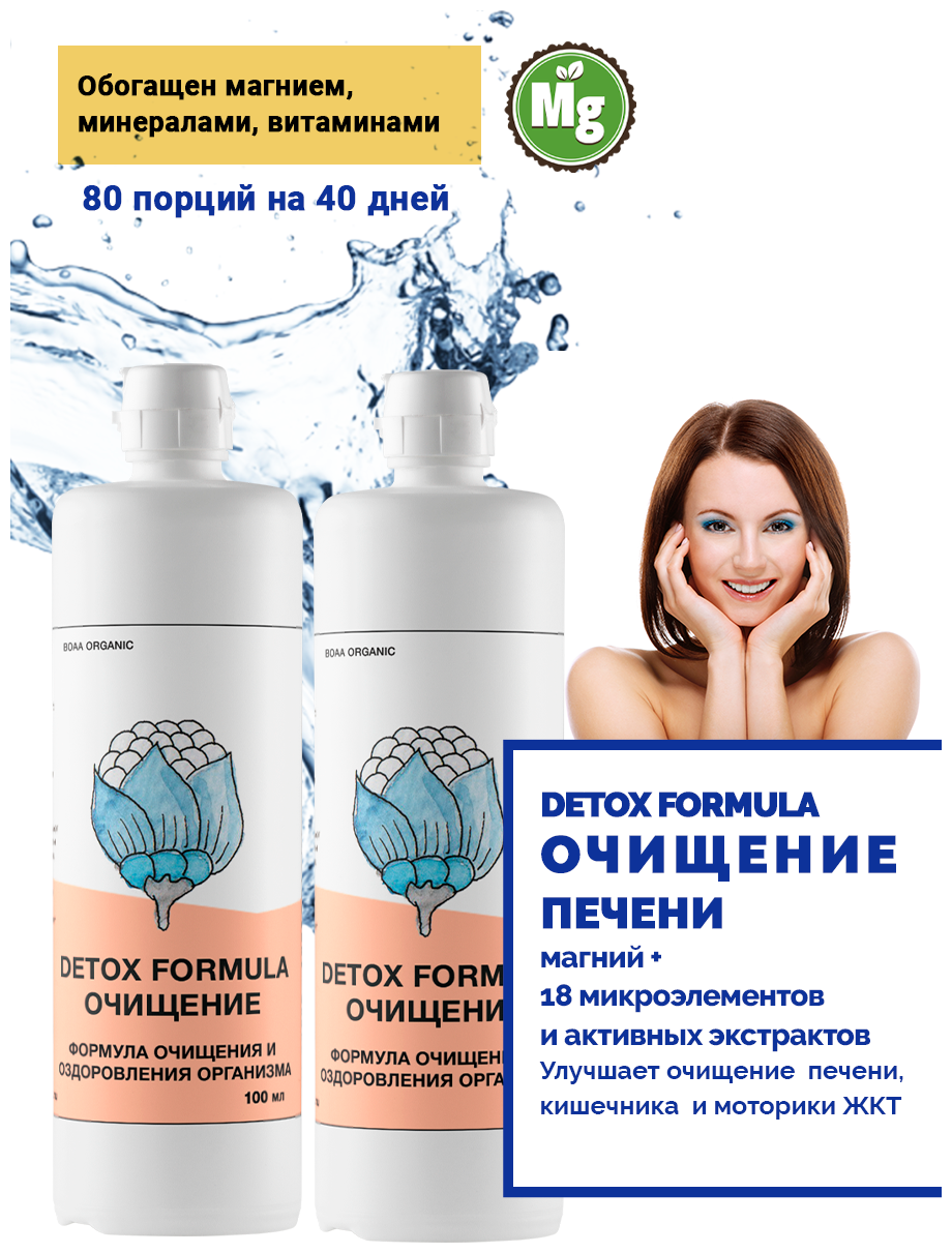 DETOX Formula. Детокс программа для очищения на 40 дней. Дренаж / ЖКТ/ Похудение