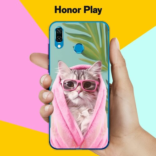 Силиконовый чехол на Honor Play Кот В Очках / для Хонор Плэй силиконовый чехол на honor play хонор плэй нежные цветы