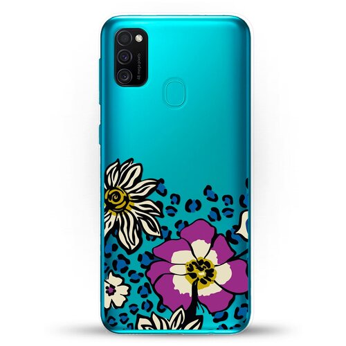 Силиконовый чехол Цветы с узором на Samsung Galaxy M21