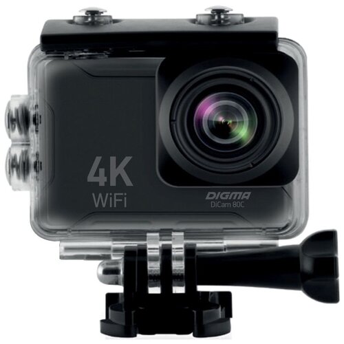 Экшн-камера Digma DiCam 80C черный (DC80C) экшн камера 4k с wi fi 16мп 60 кадров сек