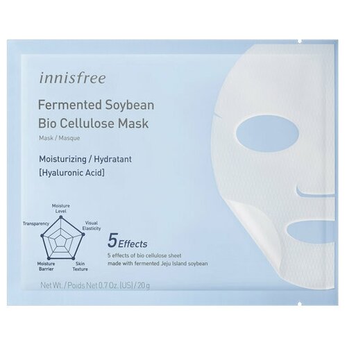 Innisfree Fermented Soybean Bio Cellulose Mask - Moisturizing [Hyaluronic Acid] 20 гмл