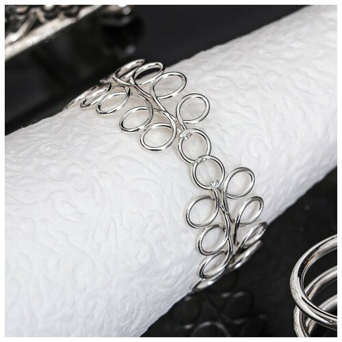 Кольцо для салфеток Венок d 45 см цвет серебряный 354₽