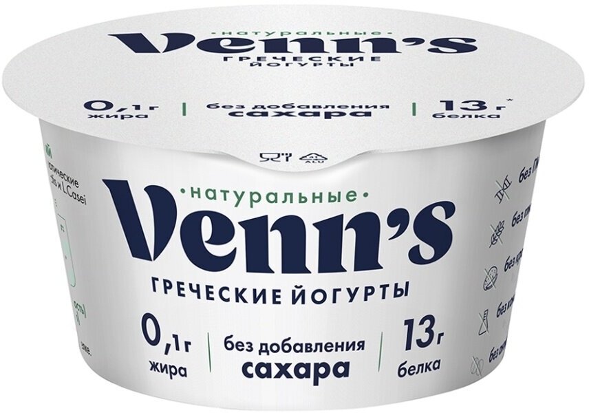 Йогурт "Греческий" обезжиренный Venn`s 0.1%