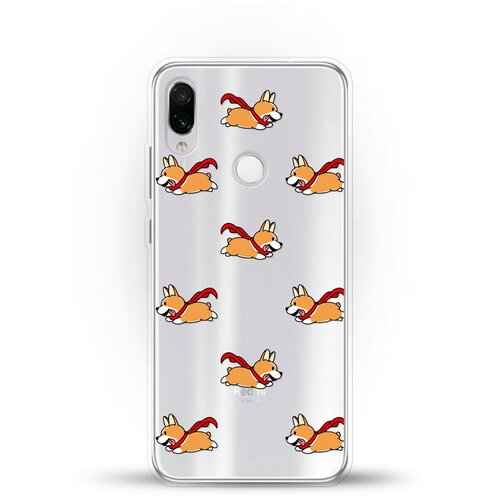 фото Силиконовый чехол корги с шарфом на xiaomi redmi note 7 andy & paul