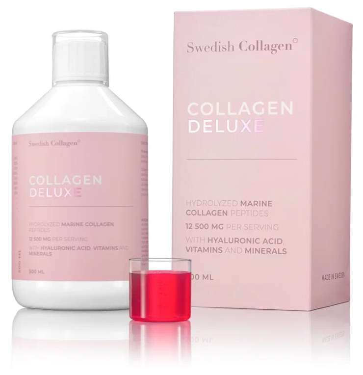 Морской пептидный коллаген Collagen Marine DELUX SWEDISH NUTRA 12.500 мг питьевой 500 мл (ягода)