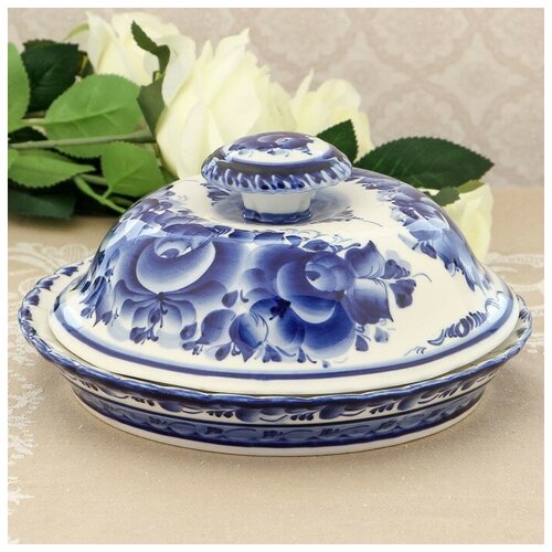 Блинница «Цветы», гжель