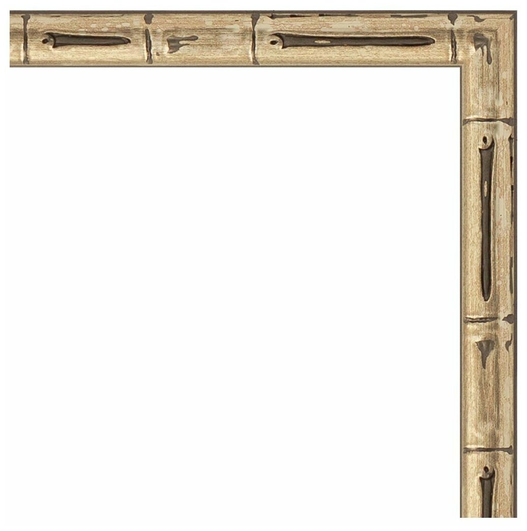 Зеркало EVOFORM Defenite 570x770 в багетной раме 24мм, серебряный бамбук BY 0642 - фотография № 3
