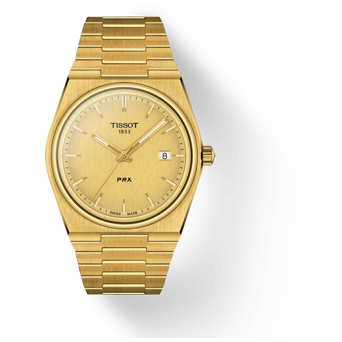 Наручные часы TISSOT PRX T137.410.33.021.00, золотой, экрю наручные часы tissot prx золотой серебряный