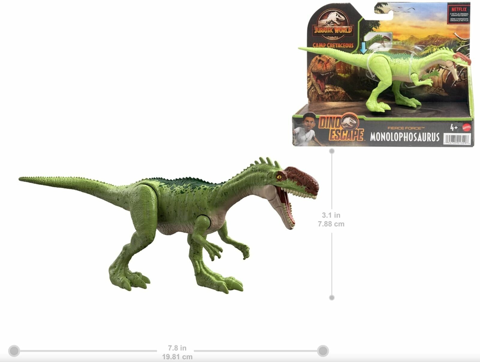 Фигурка динозавра монолофозавр серия "Свирепая сила" Jurassic World Monolophosaurus Fierce Force Dino Escape HCL86 Mattel