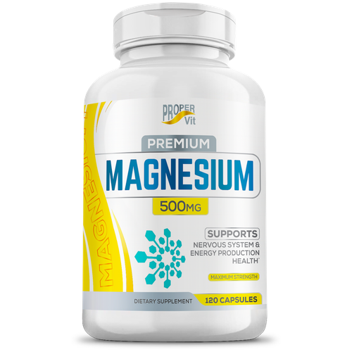 Купить Премиум магний 500 мг (Premium Magnesium 500mg) 120 капсул, Proper Vit, female