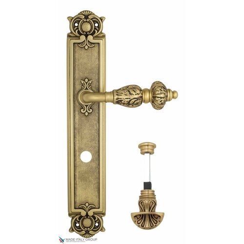 Дверная ручка на планке Venezia LUCRECIA WC-4 PL97 французcкое золото + коричневый дверная ручка venezia exa d6 французcкое золото