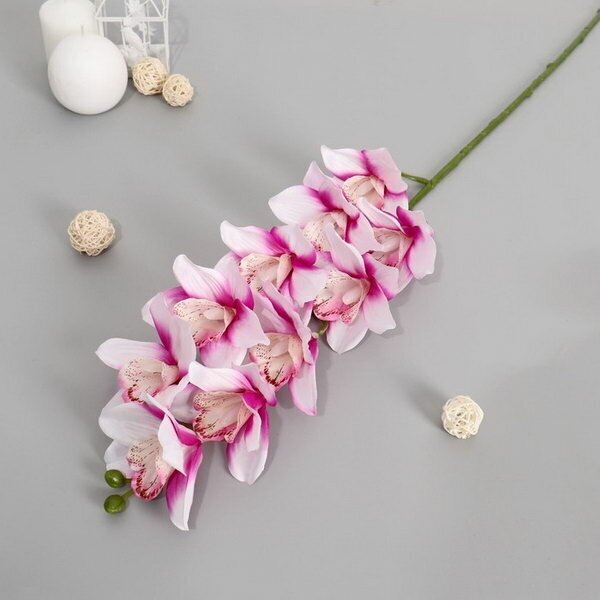Цветы искусственные "Орхидея амабилис" 90 см, бело-сиреневый
