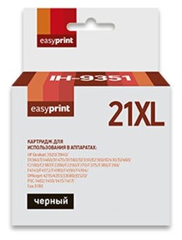 Картридж EasyPrint IH-9351 №21XL Black для HP Deskjet 3920/3940/D1360/D1460/D2430/D2460/F2180/F2280/F2290/F380/F390/F4140/F4180/F4190/Officejet 4315/4355/PSC 1