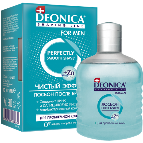 DEONICA FOR MEN Лосьон После Бритья Чистый эффект 90 мл