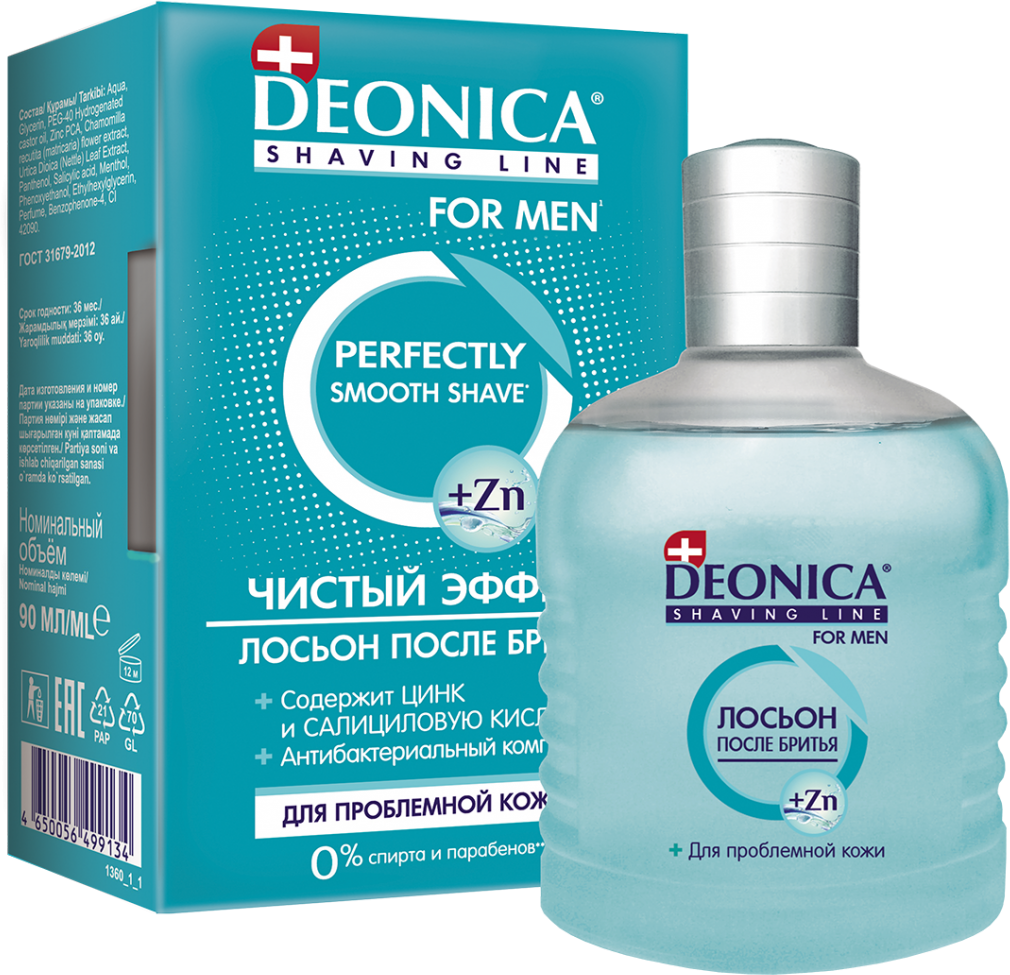 Deonica For Men Лосьон после бритья Чистый эффект 90мл