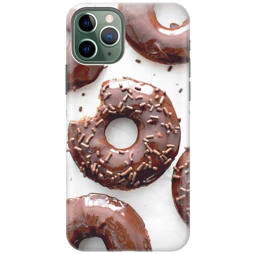 фото Силиконовый чехол на apple iphone 11 pro / эпл айфон 11 про с эффектом блеска "пончики в шоколадной глазури gosso