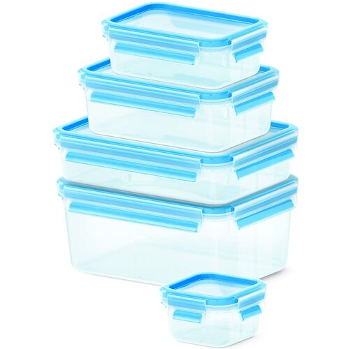 Набор контейнеров Emsa Clip & Close 512753 1л. пластик синий/прозрачный наб:5пред. (3100512753)