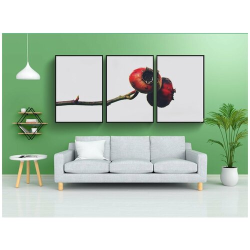 фото Набор модулных постеров для интерьера "боярышник, завод, кусты" 60x90 см. в тубусе, без рамки lotsprints