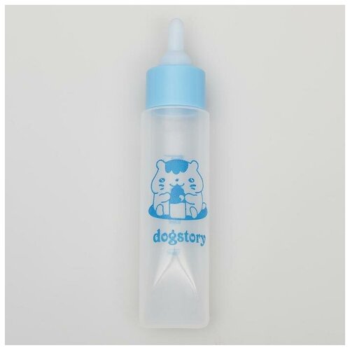 SUI Бутылочка для вскармливания грызунов 30 мл с силиконовой соской (короткий носик), голубая