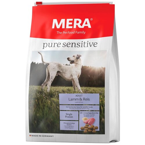 Сухой корм MERA PURE SENSITIVE DOG ADULT LAMM  & REIS для взрослых собак всех пород с чувствительным пищеварением с ягненком и рисом (4 кг)