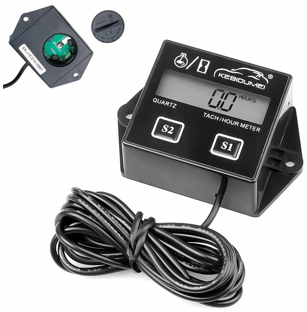 фото Тахометр для бензопил, лодочных моторов, газонокосилок сменная батарея