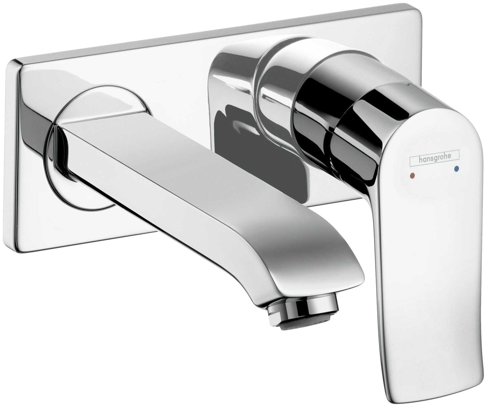 Смеситель hansgrohe Metris для раковины настенный с длинным изливом хром 31086000