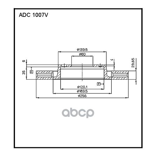 Диск Тормозной | Перед | ALLIED NIPPON арт. ADC1007V