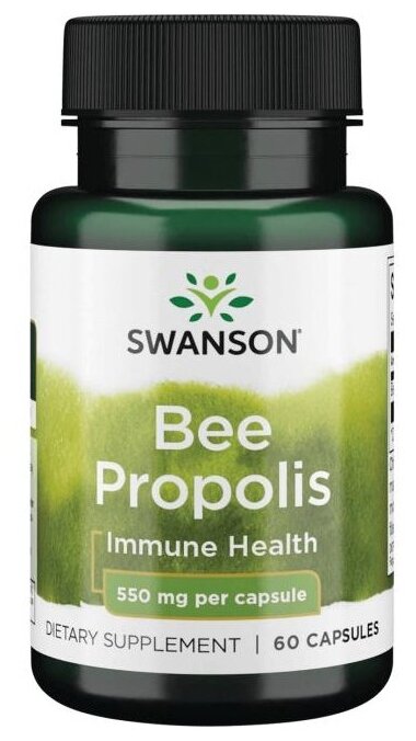 Капсулы SWANSON Bee Propolis, 70 г, 550 мг, 60 шт.