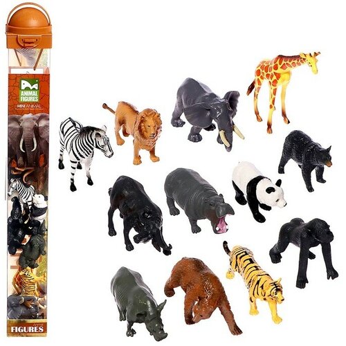 Набор животных «Дикие звери», 12 фигурок набор животных дикие звери