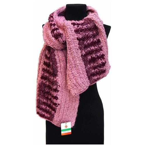 фото Нежно-розовый женский шарф букле с малиновыми вкраплениями club seta 823623 clubseta