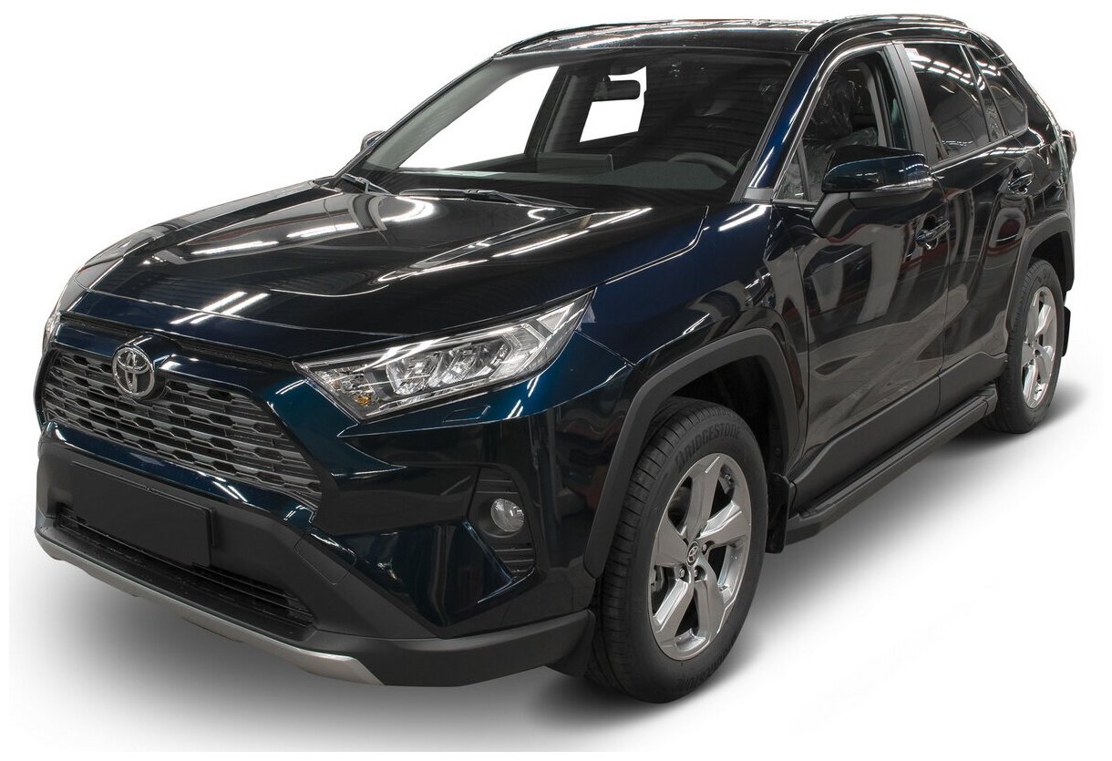 Пороги на автомобиль "Black" Rival для Toyota RAV4 XA50 2019-н. в 180 см 2 шт алюминий F180ALB.5710.1