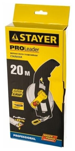 STAYER Leader, 50 м, геодезическая стальная мерная лента, Professional (2-34183-050)