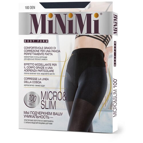 фото Колготки minimi micro&slim, 100 den, размер 2, синий