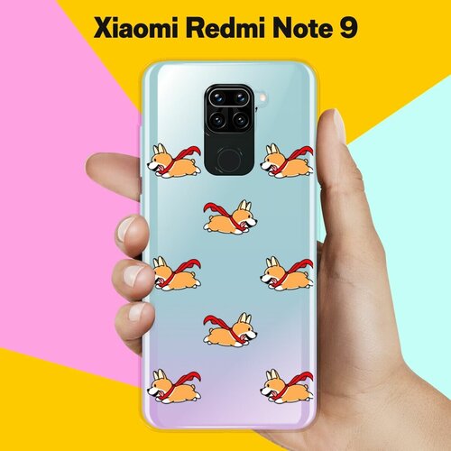 Силиконовый чехол Корги с шарфом на Xiaomi Redmi Note 9 силиконовый чехол 8 корги на xiaomi redmi 9