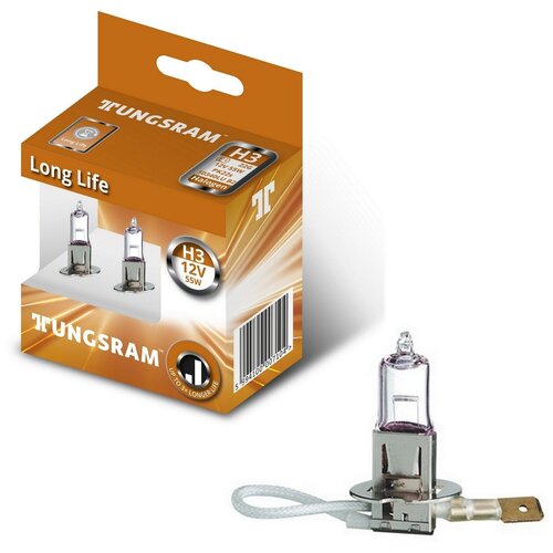 фото Лампы tungsram "long life", h3, 12v, 55w, pk22s, 3200k, комплект 2 шт.