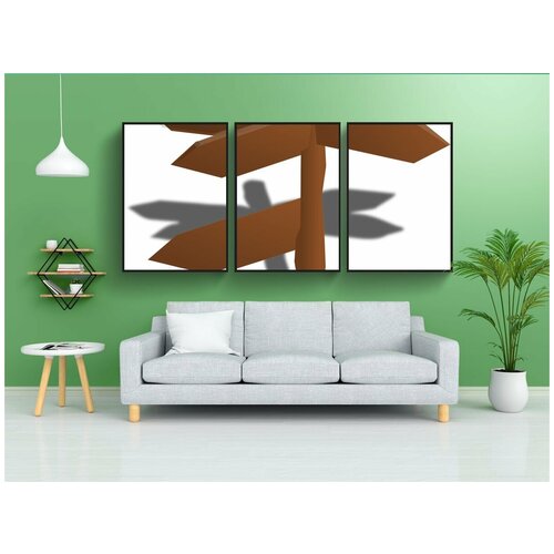 фото Набор модулных постеров для интерьера "перекресток, указатель, направления" 60x90 см. в тубусе, без рамки lotsprints