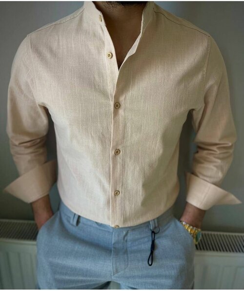 Рубашка SKOS Fashion, размер 3XL, бежевый