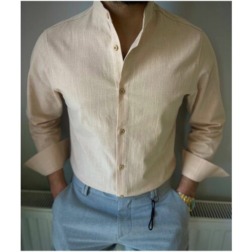Рубашка SKOS Fashion, размер 4XL, бежевый