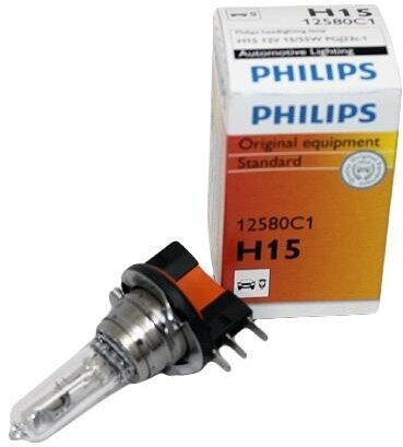 Лампа галогенная H15 12В- 15/55W (PGJ23t-1) (Philips)