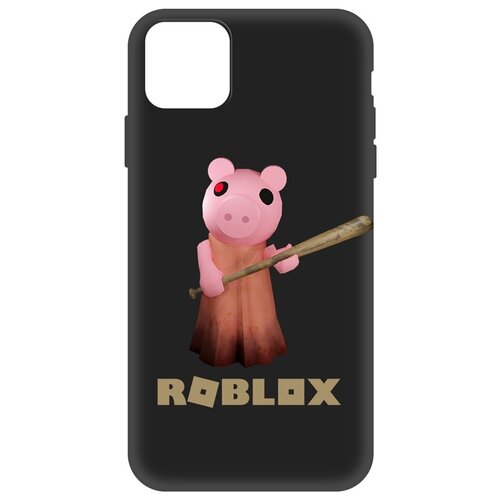 Чехол-накладка Krutoff Soft Case Roblox-Пигги для Apple iPhone 11 Pro Max черный чехол накладка krutoff soft case roblox классический нуб для apple iphone 13 pro max черный