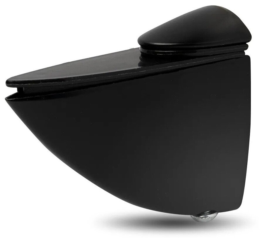 Комплект из 2 шт. Полкодержатель - пеликан Большой JET 304 Черный для полок из ДСП / пластика / стекла - фотография № 2