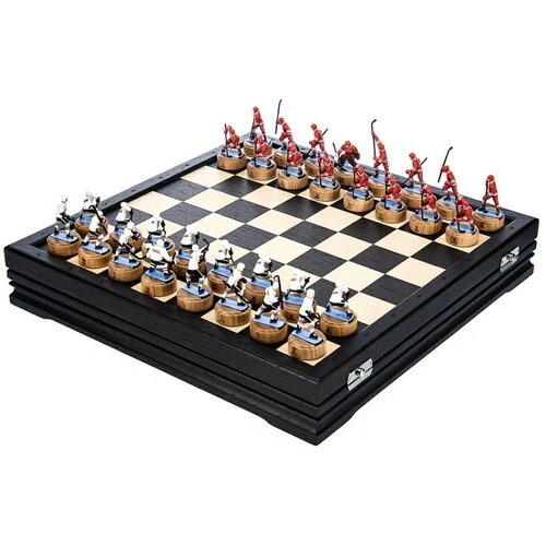 Шахматы деревянные с металлическими фигурами «Хоккей» 37х37 см