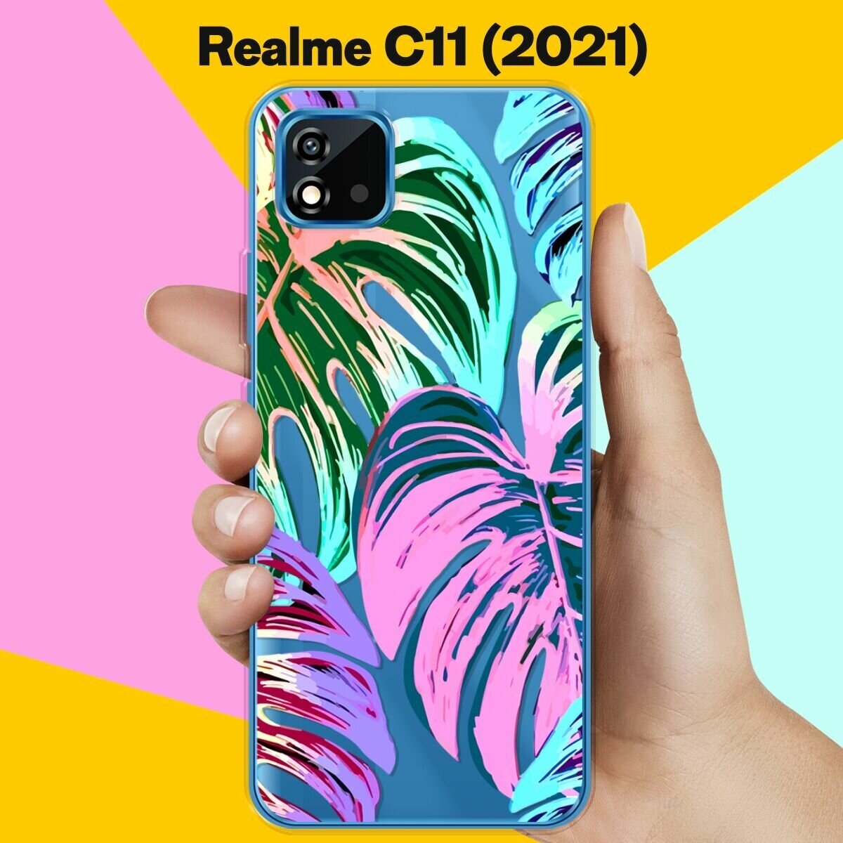 Силиконовый чехол на realme C11 (2021) Яркая пальма / для Реалми Ц11 (2021)