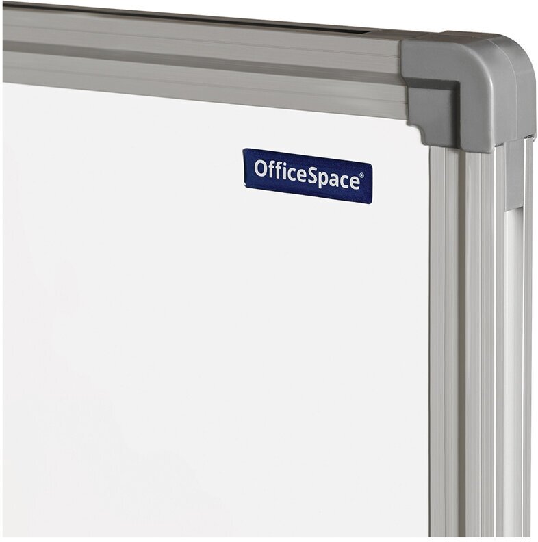 Доска магнитно-маркерная OfficeSpace, 90*120см, двустронняя, поворотная, мобильная, алюминиевый профиль