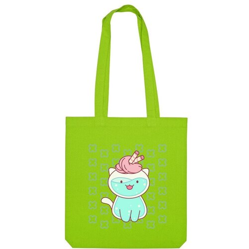 Сумка шоппер Us Basic, зеленый сумка вкусный котик бежевый