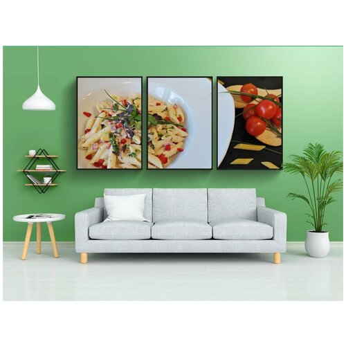 фото Набор модулных постеров для интерьера "спать, лапша, макаронные изделия" 60x90 см. в тубусе, без рамки lotsprints