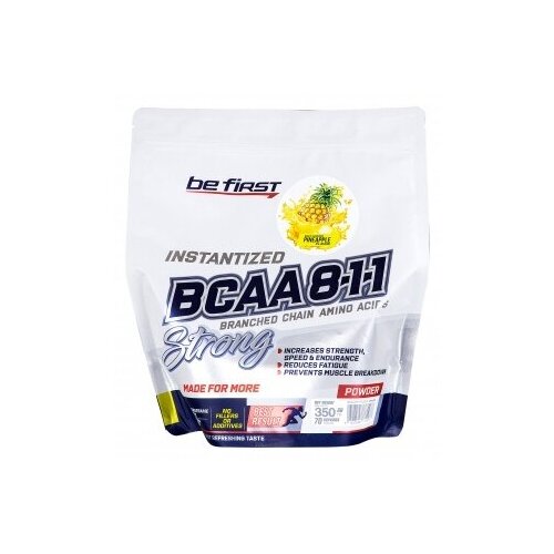 комплекс аминокислот со вкусом манго vplab bcaa 8 1 1 300 гр Be First BCAA 8:1:1 Strong Instantized, 350 г, Pineapple / Ананас