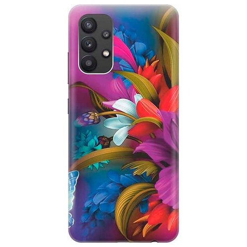 фото Ультратонкий силиконовый чехол-накладка для samsung galaxy a32 с принтом "фантастические цветы" gosso