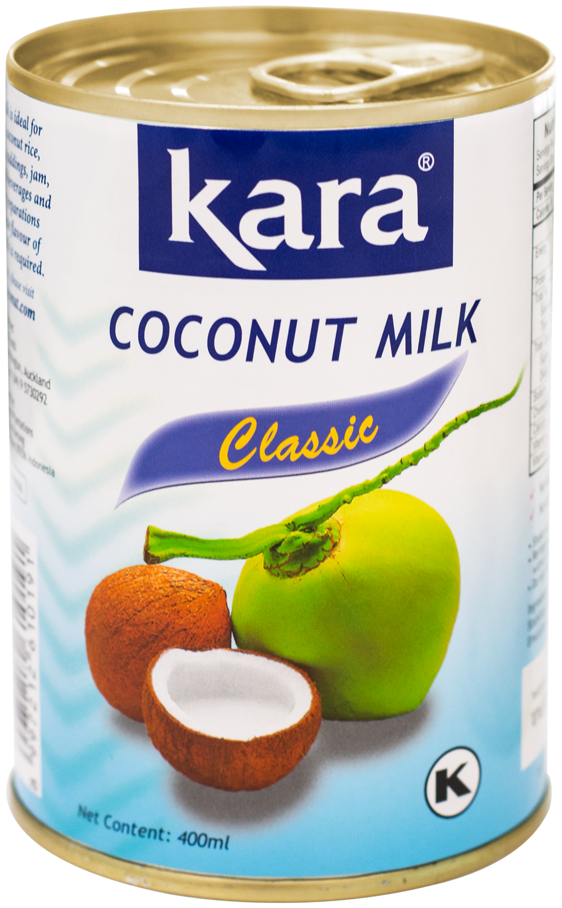 Кокосовое молоко растительное Кara Classic, жирность 17%, 400 мл