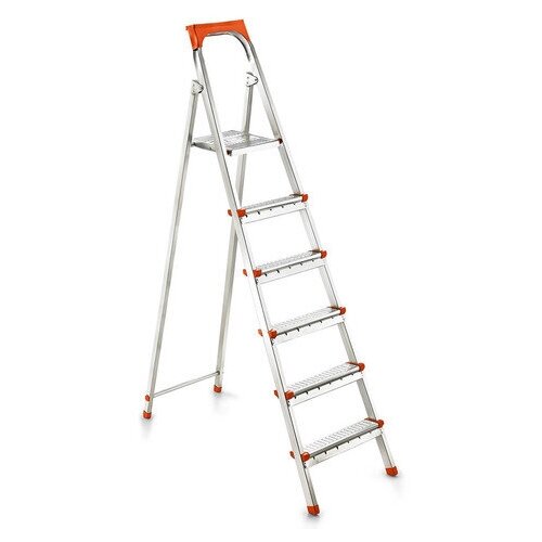 Стремянка цельнометаллическая Ufuk 6 ступеней 195х51см оцинкованная сталь Perilla Россия 5540₽